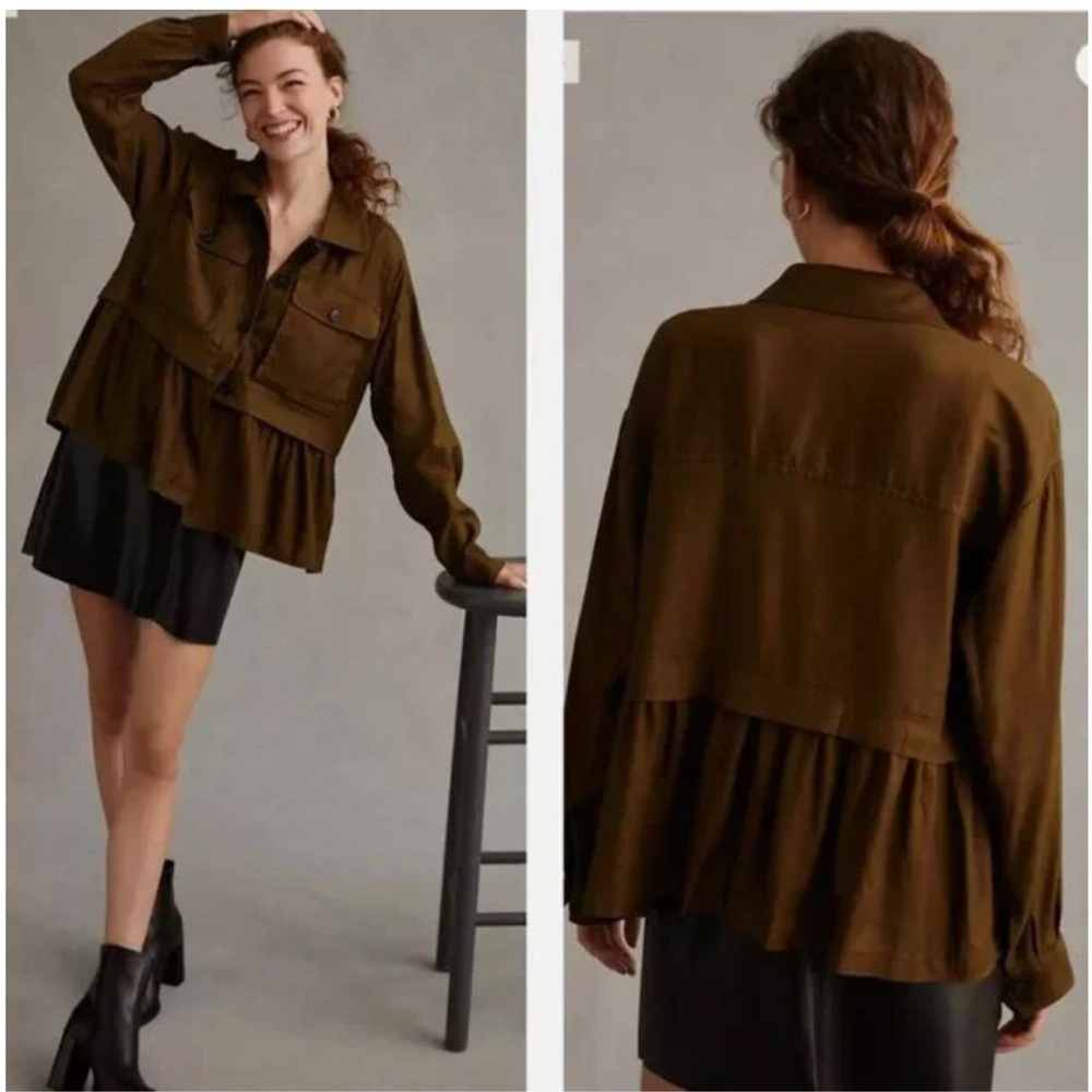 Anthropologie peplum shacket